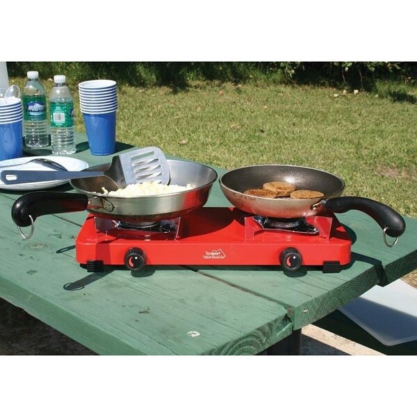 Texsport Two Burner Stove, 5000 Btu, Steel 14205 Zoro